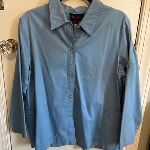 Denim & Co Medium Cotton Blue Jean Shacket Size M